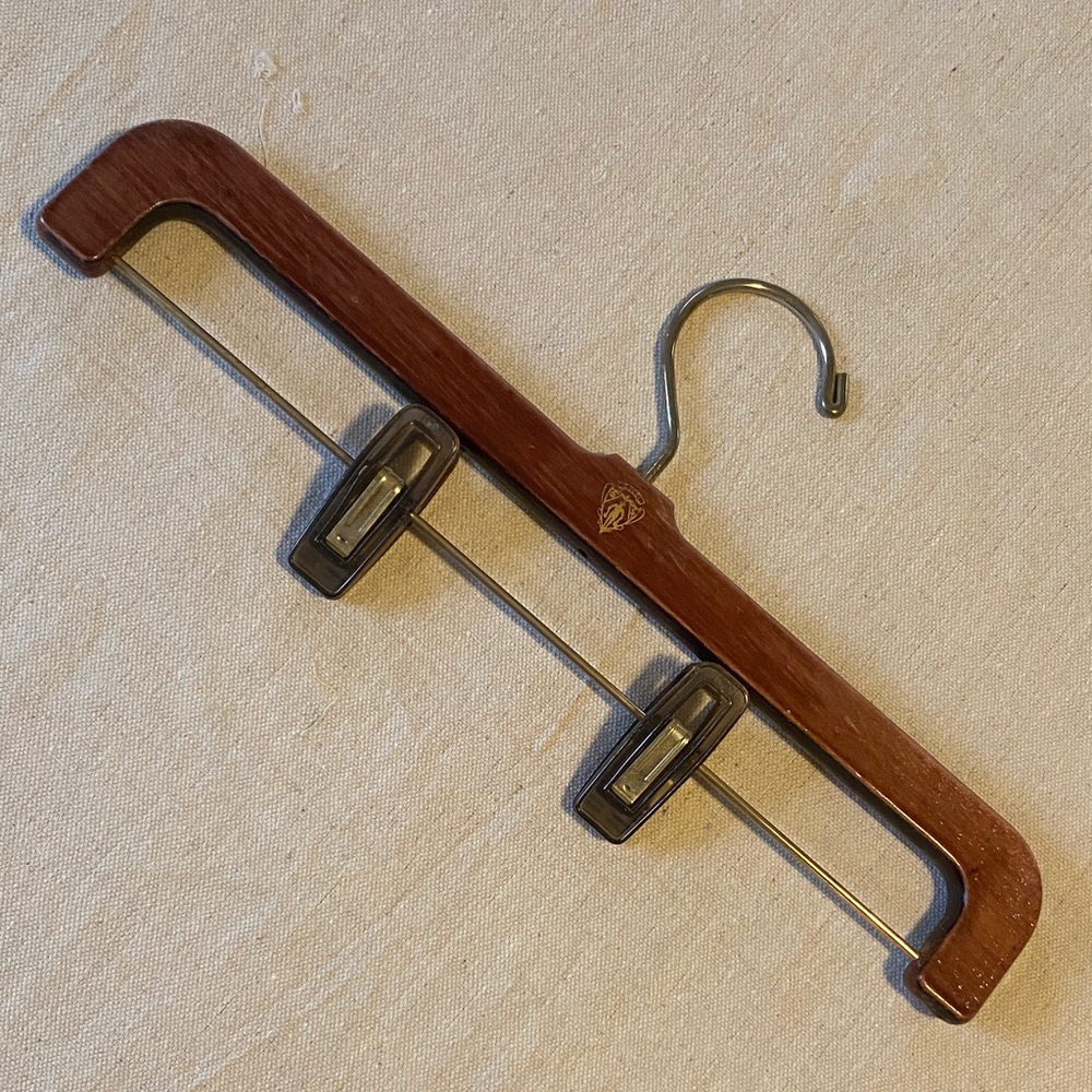 Authentic Vintage GUCCI Luxury Wooden Hanger with Clips - Pristine Condition